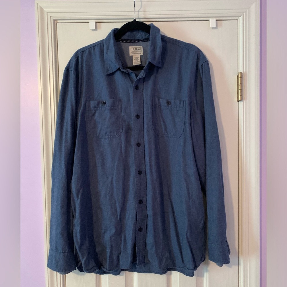 L.L. Bean Blue Casual Button Down Shirt